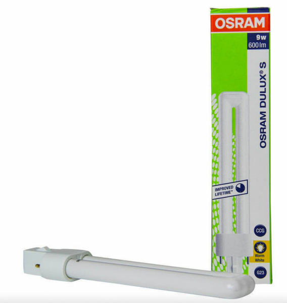 Osram Dulux S 9W 600 lm varm hvit - 2-stift.