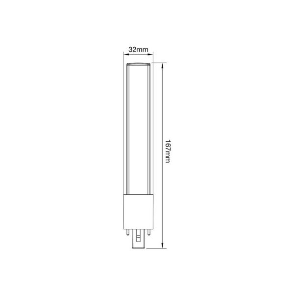 Noxion Lucent PL-S LED 4.3W - 840 Kald Hvit | 2-Stift - Erstatter 9W 